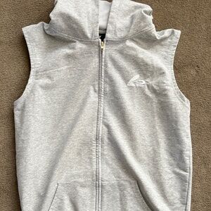 PAIZH Men's Sleveless Workout Hoodie Full Zip Vest Large